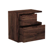 Dumdum Solid Sheesham Wood Bedside Table With Drawers (Walnut Finish)